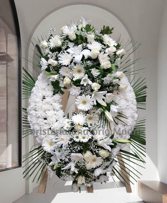 Corona funeral doble cabezal blanca
