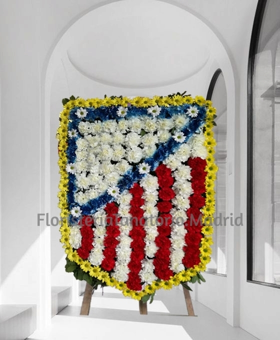 Escudo de flores del Atlético de Madrid para funerales