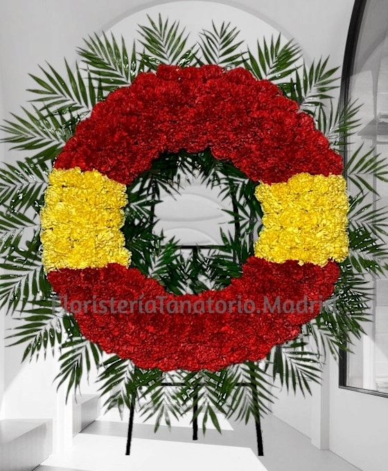 Corona Funeraria de bandera de España para difuntos en Madrid